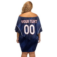 Custom Football Dominican Republic Off Shoulder Short Dress Go Los Quisqueyanos - Wonder Print Shop