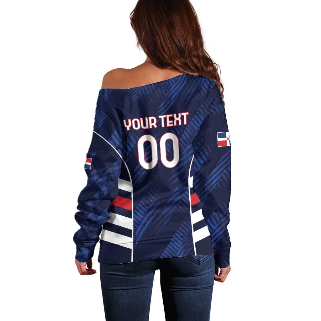 Custom Football Dominican Republic Off Shoulder Sweater Go Los Quisqueyanos - Wonder Print Shop