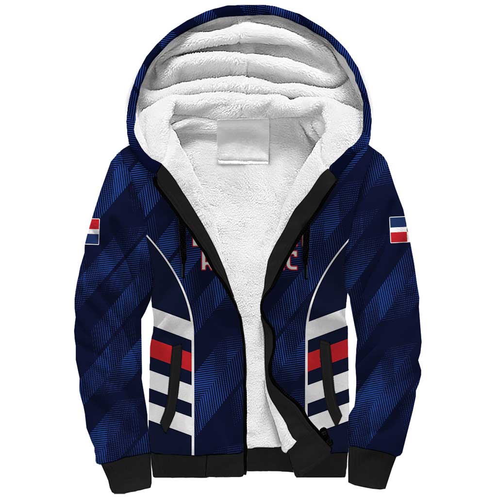 Custom Football Dominican Republic Sherpa Hoodie Go Los Quisqueyanos - Wonder Print Shop