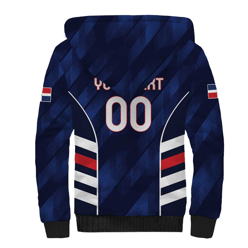 Custom Football Dominican Republic Sherpa Hoodie Go Los Quisqueyanos - Wonder Print Shop