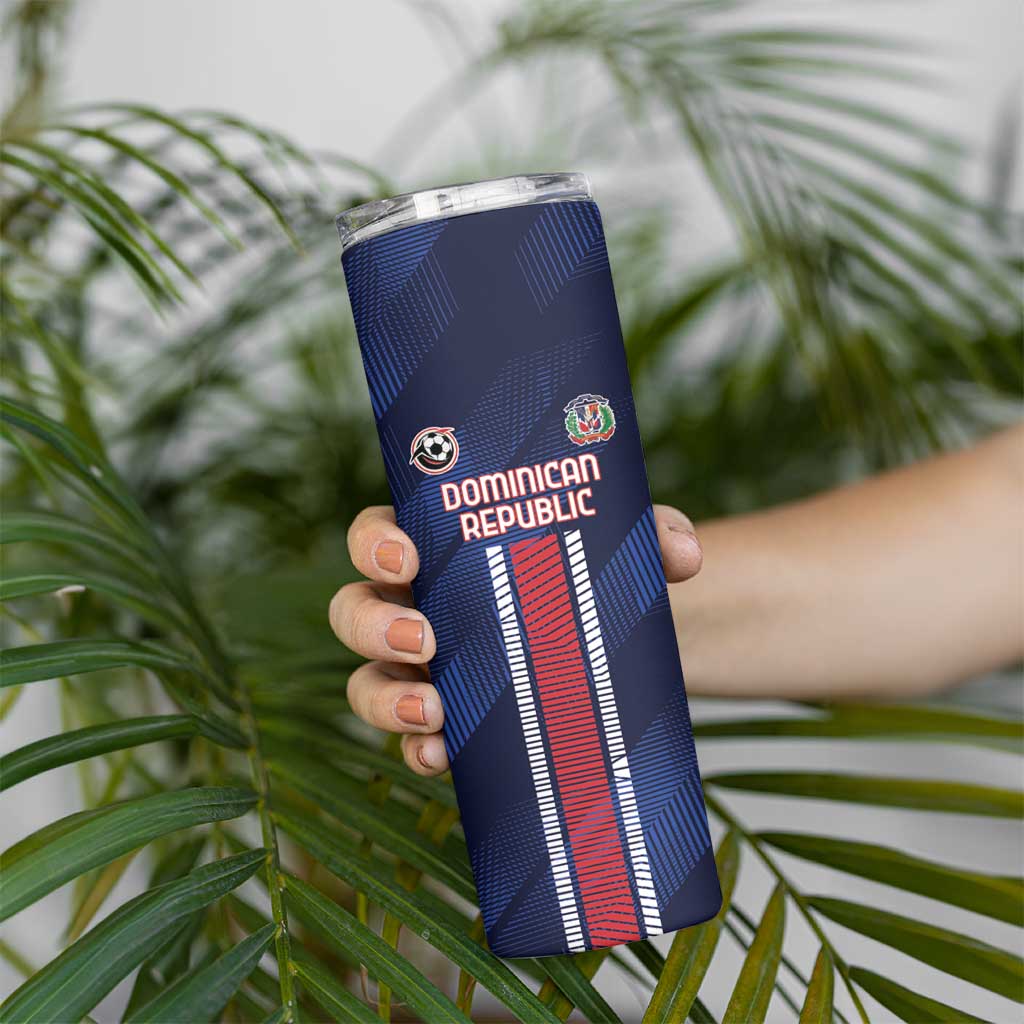 Custom Football Dominican Republic Skinny Tumbler Go Los Quisqueyanos - Wonder Print Shop