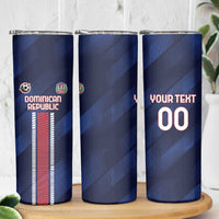 Custom Football Dominican Republic Skinny Tumbler Go Los Quisqueyanos - Wonder Print Shop