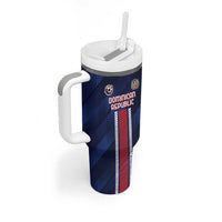 Custom Football Dominican Republic Tumbler With Handle Go Los Quisqueyanos - Wonder Print Shop