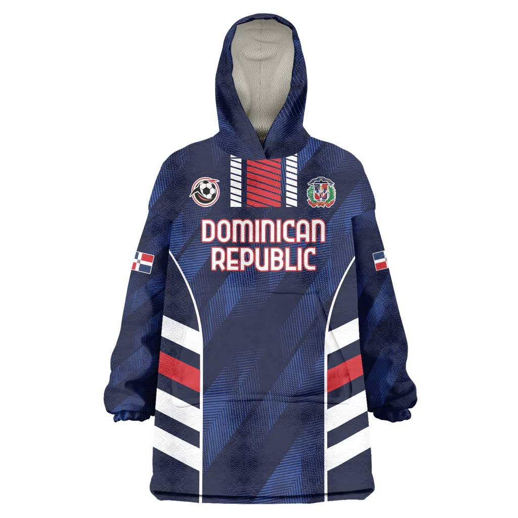 Custom Football Dominican Republic Wearable Blanket Hoodie Go Los Quisqueyanos - Wonder Print Shop