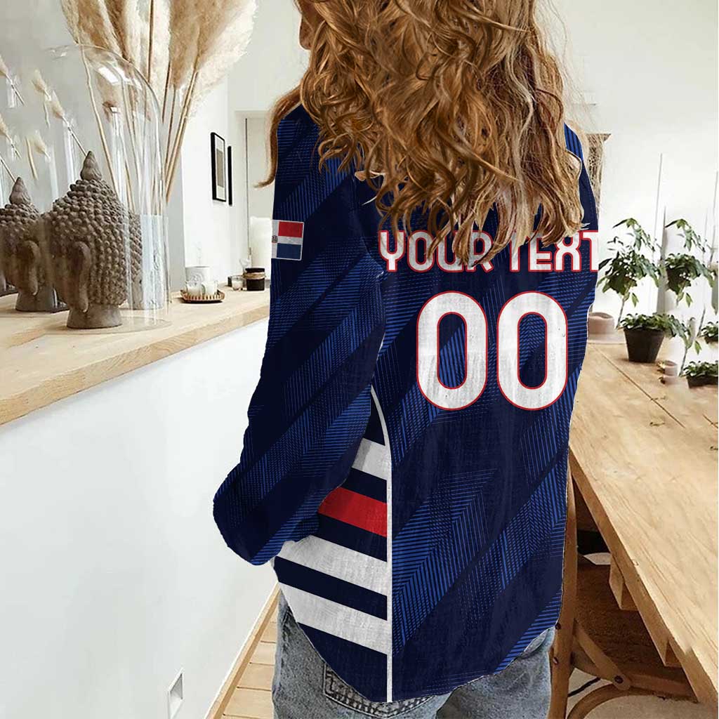 Custom Football Dominican Republic Women Casual Shirt Go Los Quisqueyanos - Wonder Print Shop