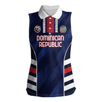 Custom Football Dominican Republic Women Sleeveless Polo Shirt Go Los Quisqueyanos - Wonder Print Shop