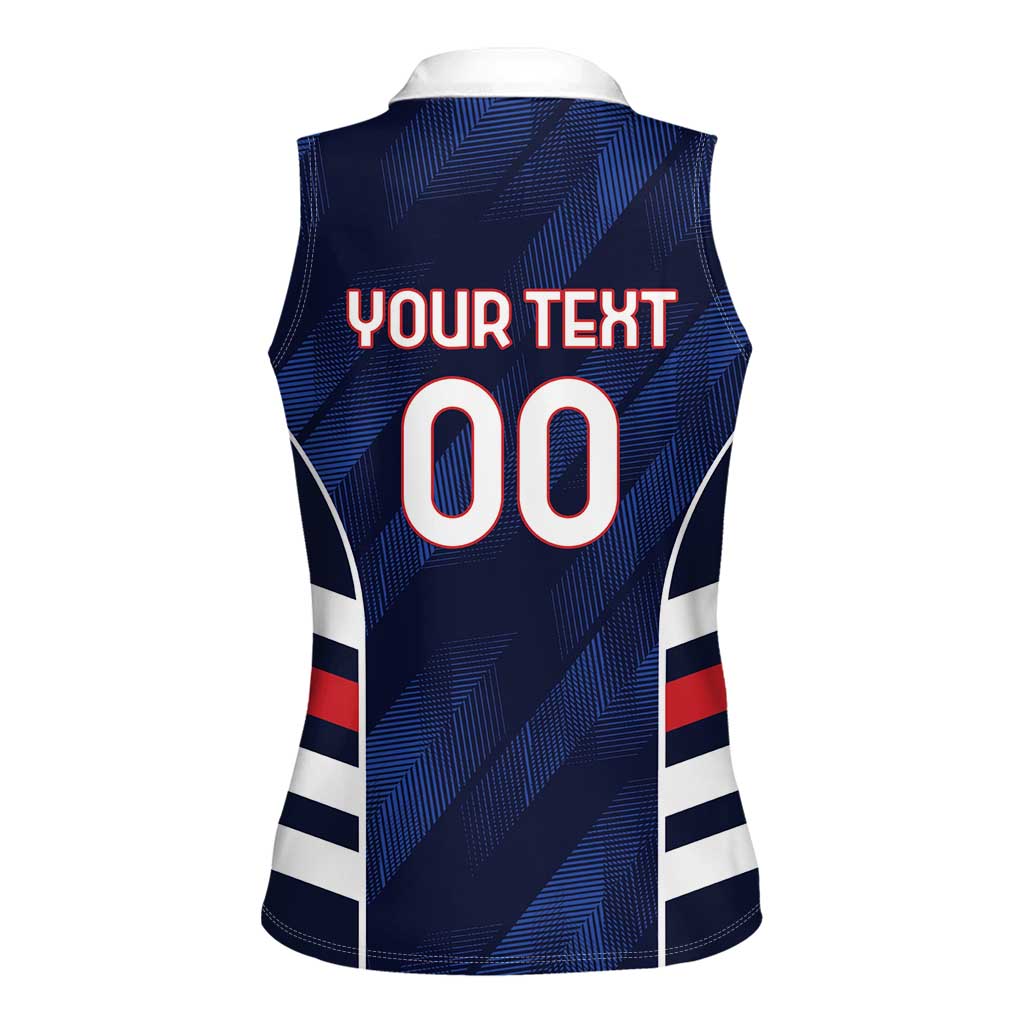 Custom Football Dominican Republic Women Sleeveless Polo Shirt Go Los Quisqueyanos - Wonder Print Shop