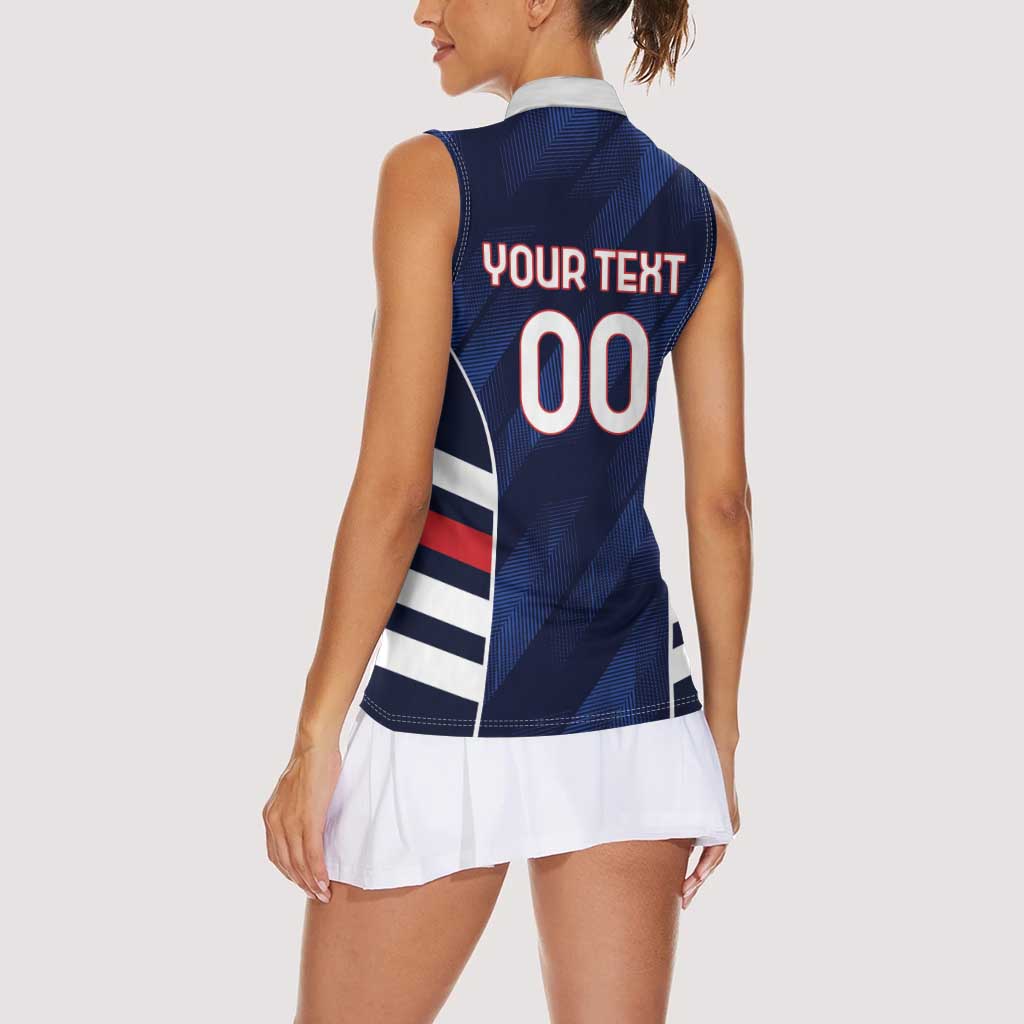 Custom Football Dominican Republic Women Sleeveless Polo Shirt Go Los Quisqueyanos - Wonder Print Shop