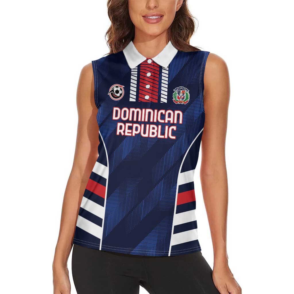 Custom Football Dominican Republic Women Sleeveless Polo Shirt Go Los Quisqueyanos - Wonder Print Shop