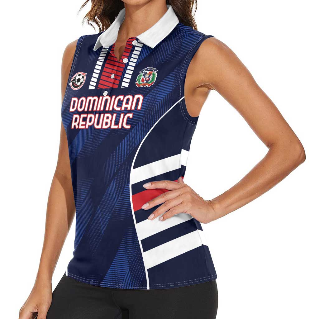Custom Football Dominican Republic Women Sleeveless Polo Shirt Go Los Quisqueyanos - Wonder Print Shop