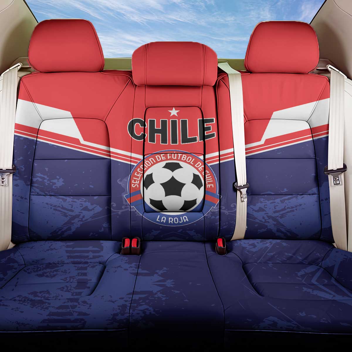Football Chile Back Car Seat Cover Vamos La Roja - Wonder Print Shop