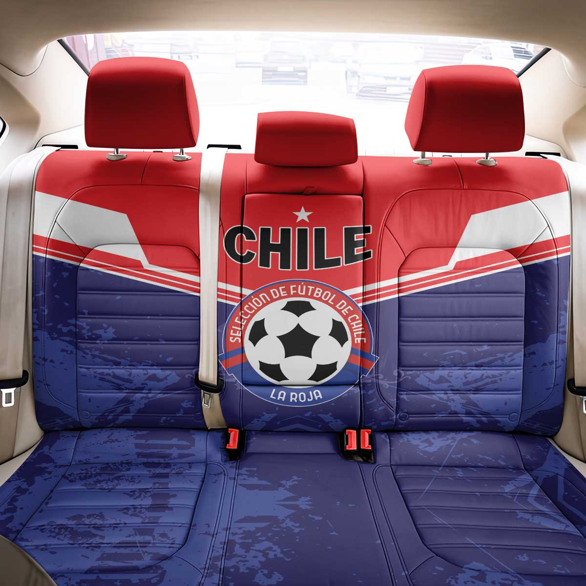 Football Chile Back Car Seat Cover Vamos La Roja - Wonder Print Shop