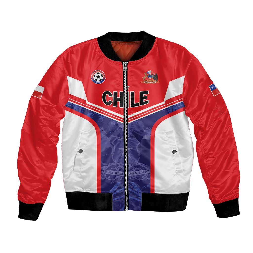 Custom Football Chile Bomber Jacket Vamos La Roja - Wonder Print Shop