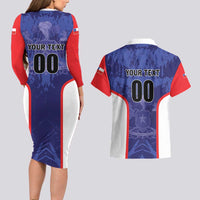 Custom Football Chile Couples Matching Long Sleeve Bodycon Dress and Hawaiian Shirt Vamos La Roja - Wonder Print Shop