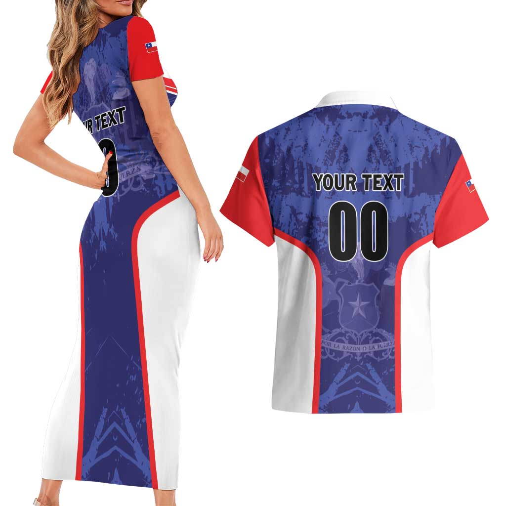 Custom Football Chile Couples Matching Short Sleeve Bodycon Dress and Hawaiian Shirt Vamos La Roja - Wonder Print Shop