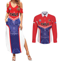 Custom Football Chile Couples Matching Summer Maxi Dress and Long Sleeve Button Shirt Vamos La Roja - Wonder Print Shop