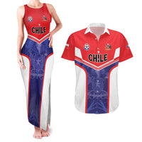 Custom Football Chile Couples Matching Tank Maxi Dress and Hawaiian Shirt Vamos La Roja - Wonder Print Shop