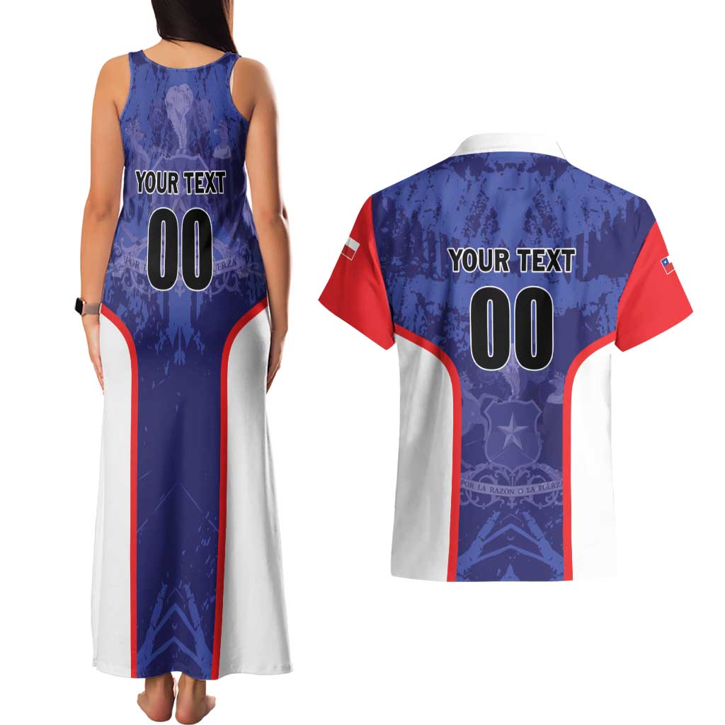 Custom Football Chile Couples Matching Tank Maxi Dress and Hawaiian Shirt Vamos La Roja - Wonder Print Shop