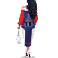 Custom Football Chile Family Matching Off The Shoulder Long Sleeve Dress and Hawaiian Shirt Vamos La Roja - Wonder Print Shop