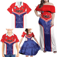Custom Football Chile Family Matching Off Shoulder Maxi Dress and Hawaiian Shirt Vamos La Roja - Wonder Print Shop