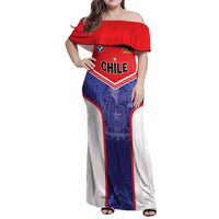Custom Football Chile Family Matching Off Shoulder Maxi Dress and Hawaiian Shirt Vamos La Roja - Wonder Print Shop