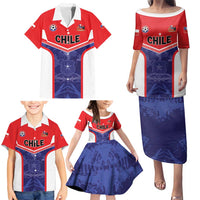 Custom Football Chile Family Matching Puletasi and Hawaiian Shirt Vamos La Roja - Wonder Print Shop