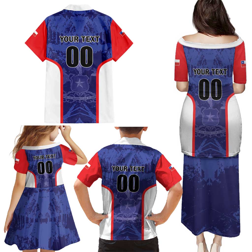 Custom Football Chile Family Matching Puletasi and Hawaiian Shirt Vamos La Roja - Wonder Print Shop