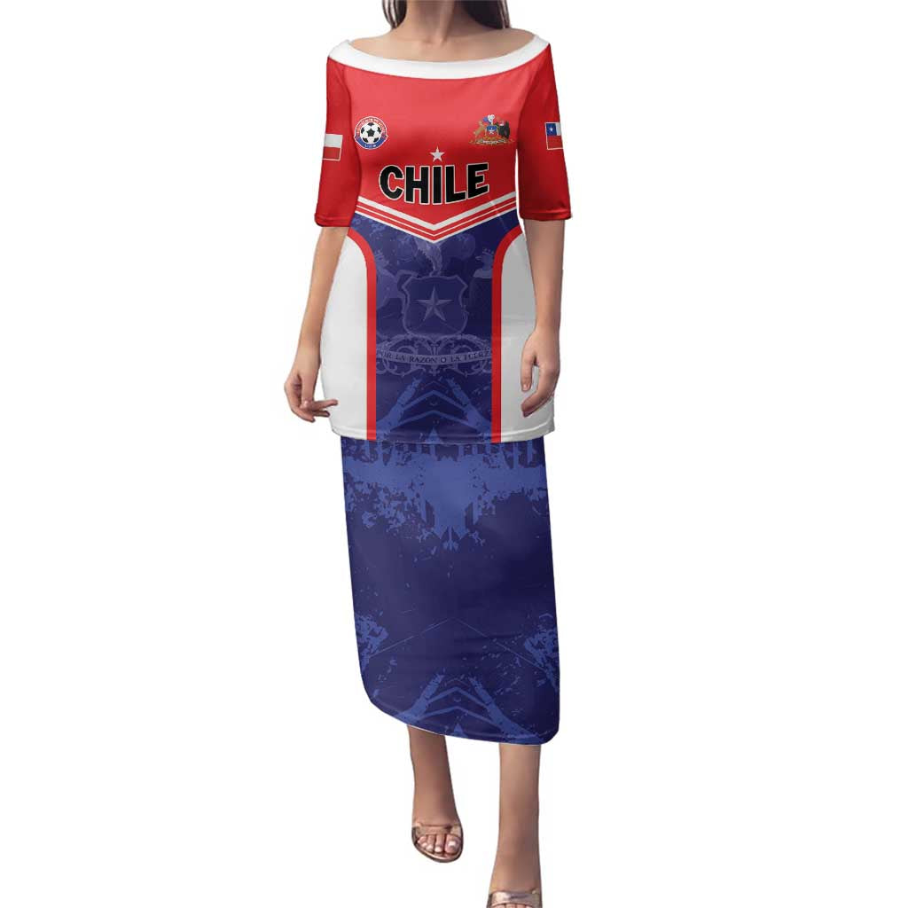 Custom Football Chile Family Matching Puletasi and Hawaiian Shirt Vamos La Roja - Wonder Print Shop