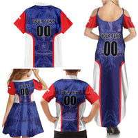 Custom Football Chile Family Matching Summer Maxi Dress and Hawaiian Shirt Vamos La Roja - Wonder Print Shop