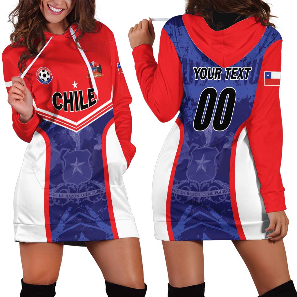 Custom Football Chile Hoodie Dress Vamos La Roja - Wonder Print Shop