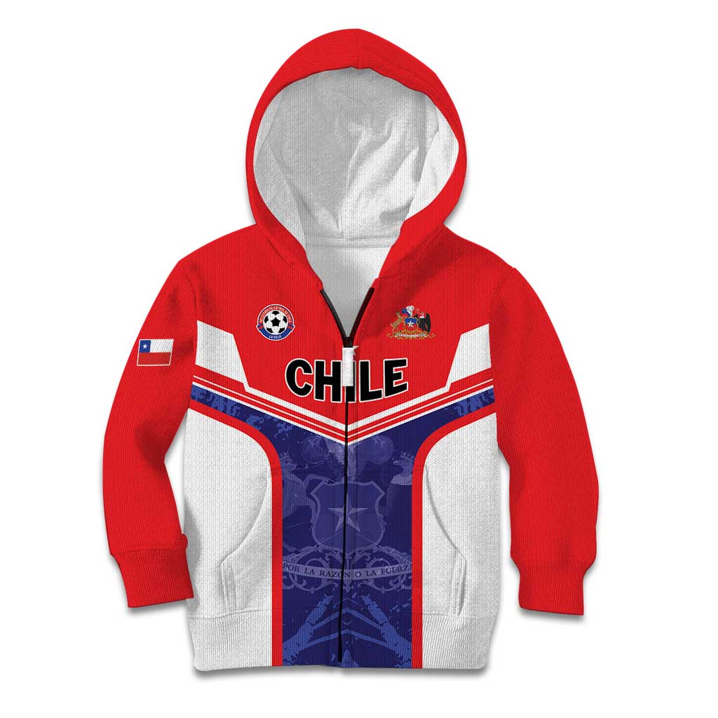 Custom Football Chile Kid Hoodie Vamos La Roja - Wonder Print Shop