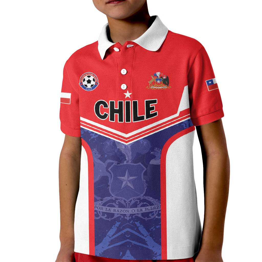 Custom Football Chile Kid Polo Shirt Vamos La Roja - Wonder Print Shop