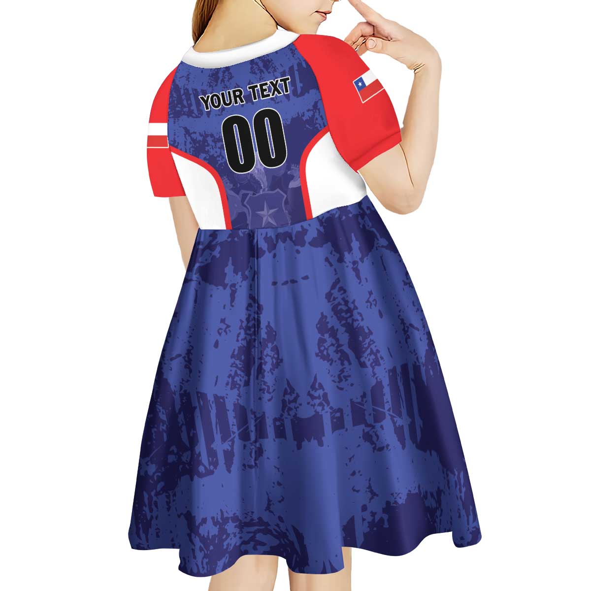 Custom Football Chile Kid Short Sleeve Dress Vamos La Roja - Wonder Print Shop