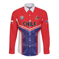 Custom Football Chile Long Sleeve Button Shirt Vamos La Roja - Wonder Print Shop