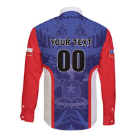 Custom Football Chile Long Sleeve Button Shirt Vamos La Roja - Wonder Print Shop