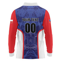 Custom Football Chile Long Sleeve Polo Shirt Vamos La Roja - Wonder Print Shop