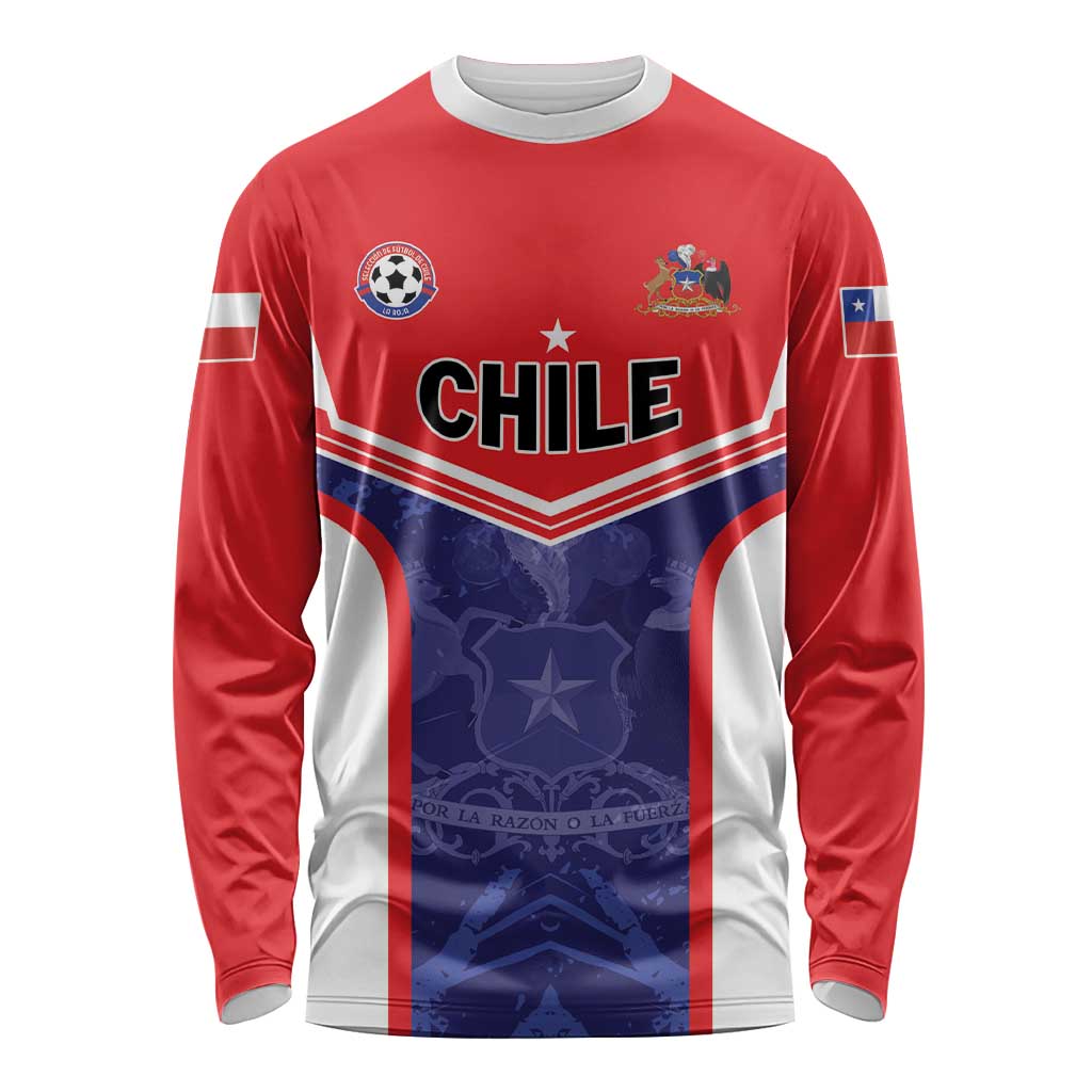 Custom Football Chile Long Sleeve Shirt Vamos La Roja - Wonder Print Shop