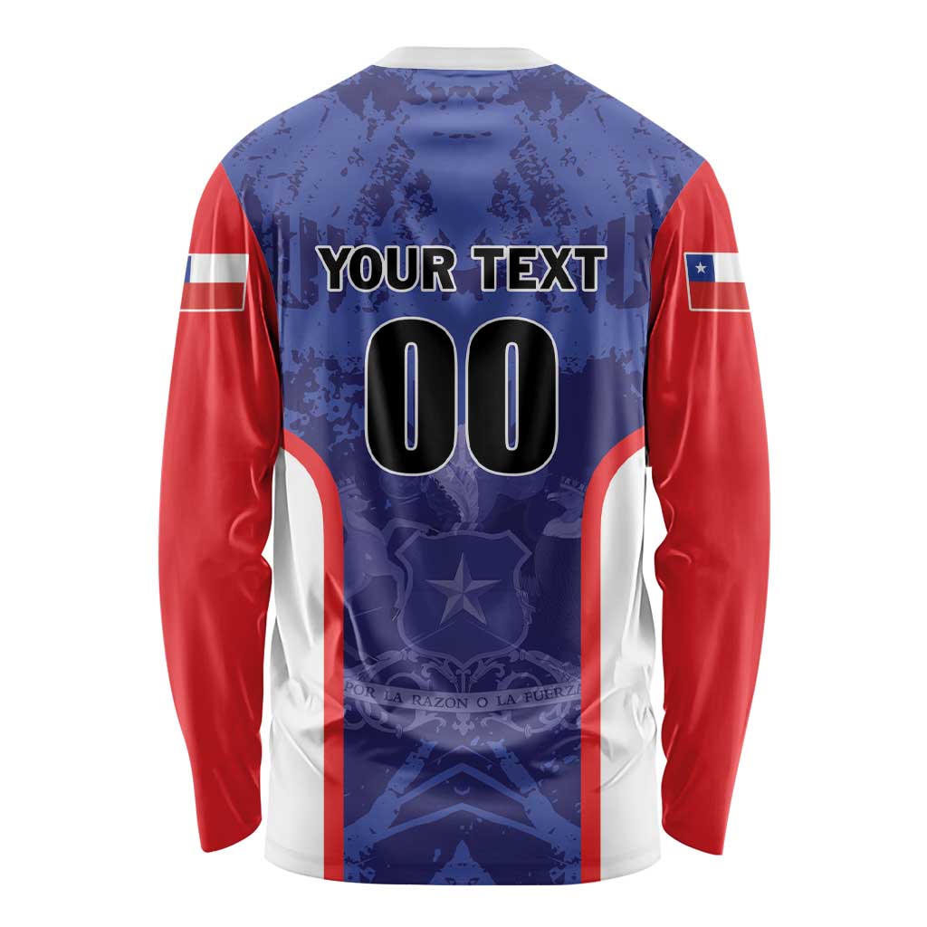 Custom Football Chile Long Sleeve Shirt Vamos La Roja - Wonder Print Shop