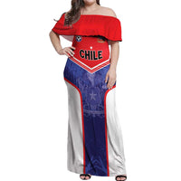 Custom Football Chile Off Shoulder Maxi Dress Vamos La Roja - Wonder Print Shop