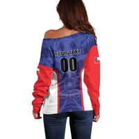 Custom Football Chile Off Shoulder Sweater Vamos La Roja - Wonder Print Shop