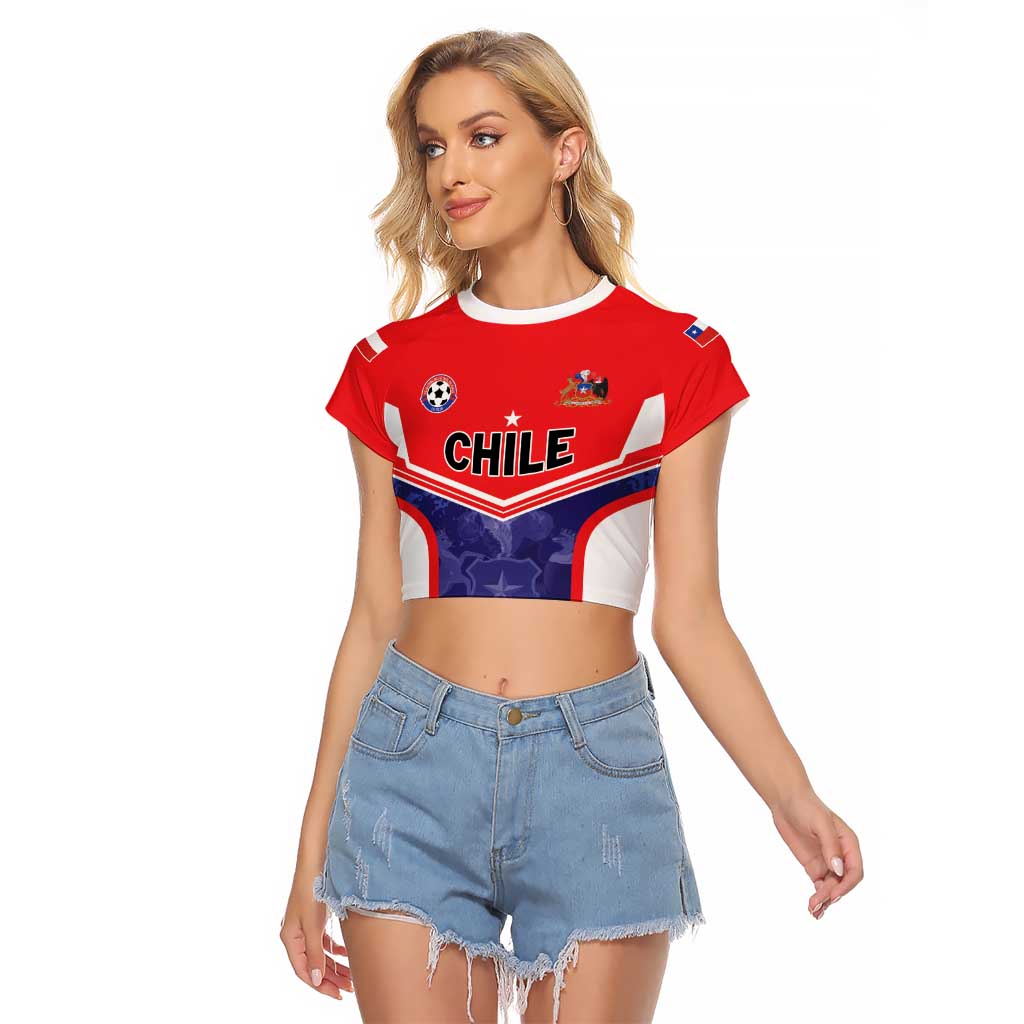 Custom Football Chile Raglan Cropped T Shirt Vamos La Roja - Wonder Print Shop