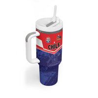 Custom Football Chile Tumbler With Handle Vamos La Roja - Wonder Print Shop