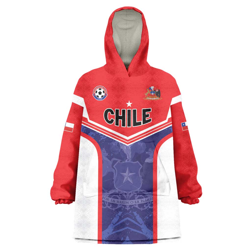 Custom Football Chile Wearable Blanket Hoodie Vamos La Roja - Wonder Print Shop