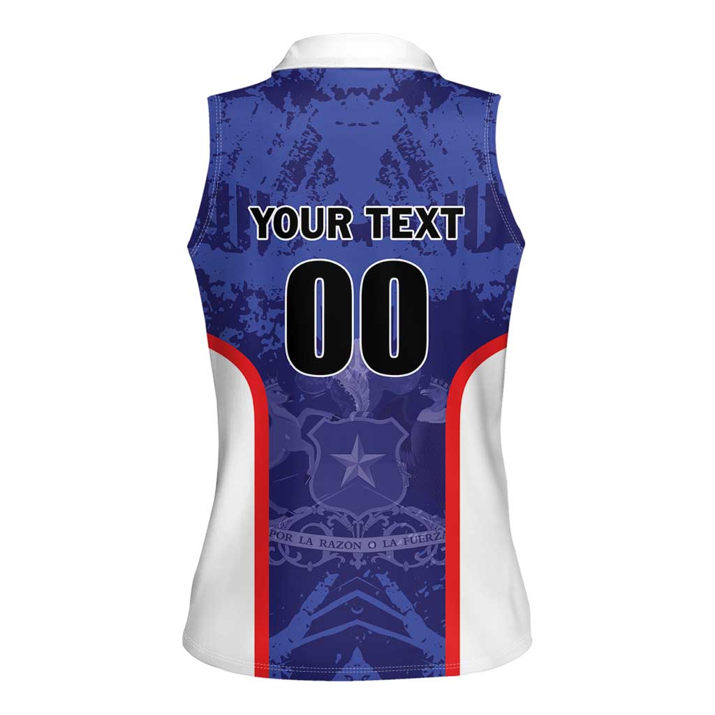 Custom Football Chile Women Sleeveless Polo Shirt Vamos La Roja - Wonder Print Shop