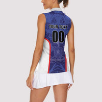 Custom Football Chile Women Sleeveless Polo Shirt Vamos La Roja - Wonder Print Shop