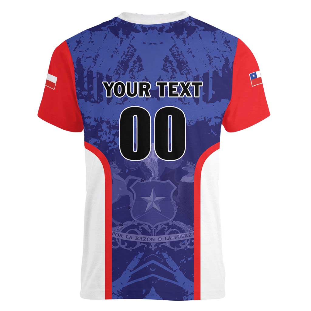 Custom Football Chile Women V-Neck T-Shirt Vamos La Roja - Wonder Print Shop