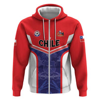 Custom Football Chile Zip Hoodie Vamos La Roja - Wonder Print Shop