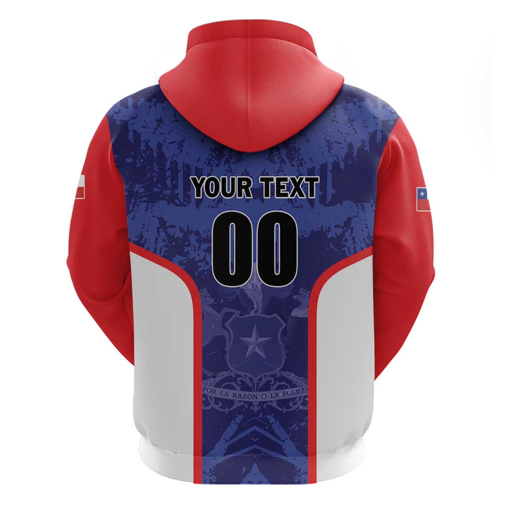 Custom Football Chile Zip Hoodie Vamos La Roja - Wonder Print Shop