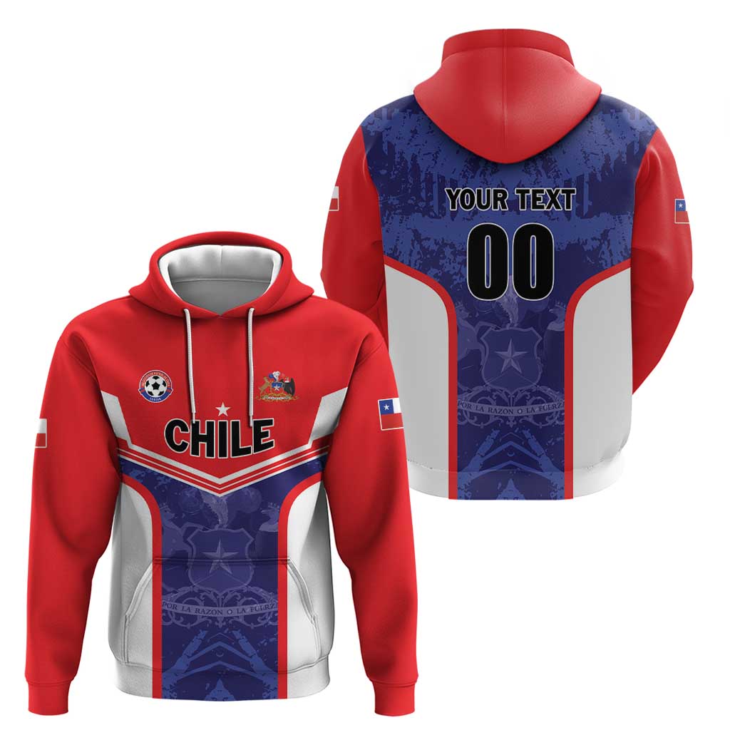 Custom Football Chile Zip Hoodie Vamos La Roja - Wonder Print Shop