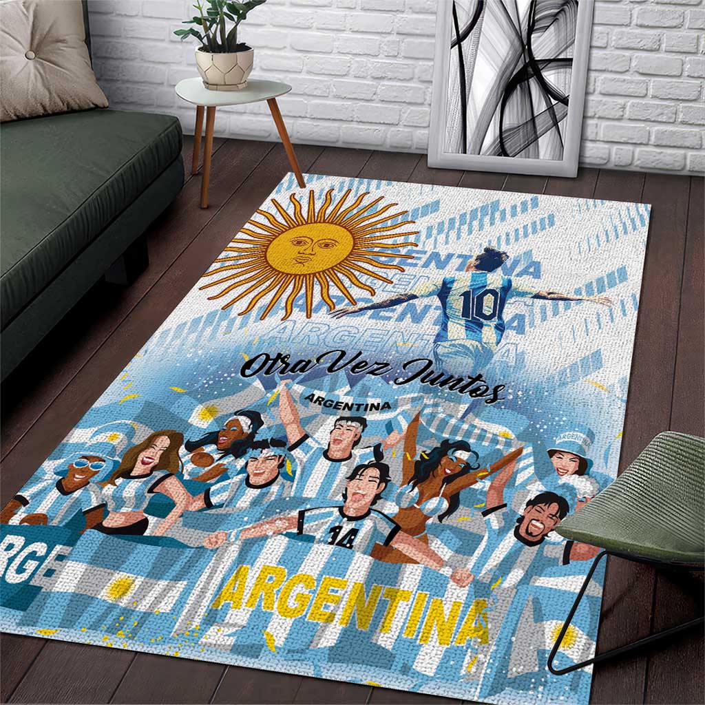 Argentina 2024 Football Champions Area Rug Vamos La Seleccion Otra Vez Juntos - Wonder Print Shop